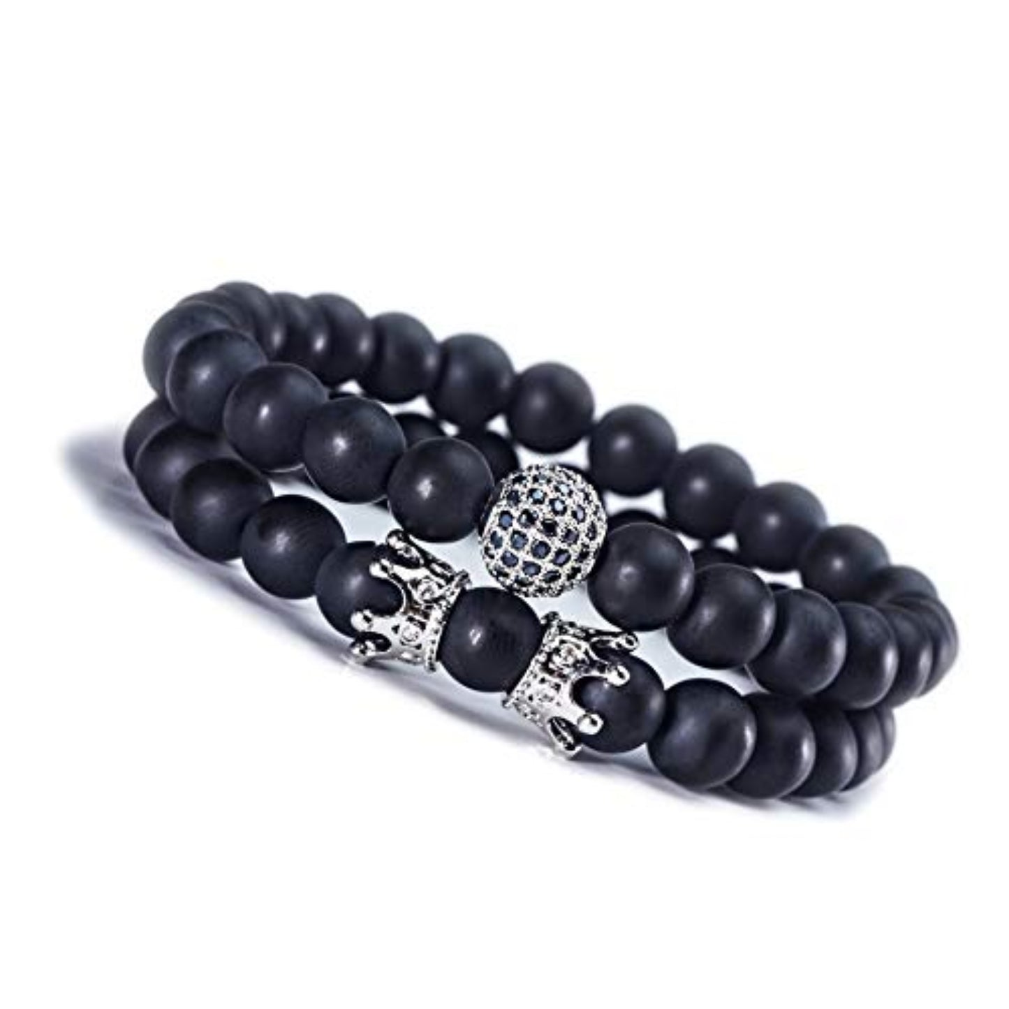Charm Beads Bracelet Set Luxury Matte Onyx Natural Stone - Samuels Jewelers