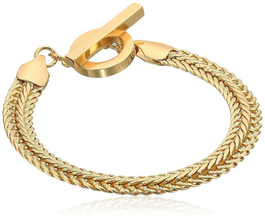 Classics Gold Tone Flat Chain Flex Bracelet, One Size - Samuels Jewelers