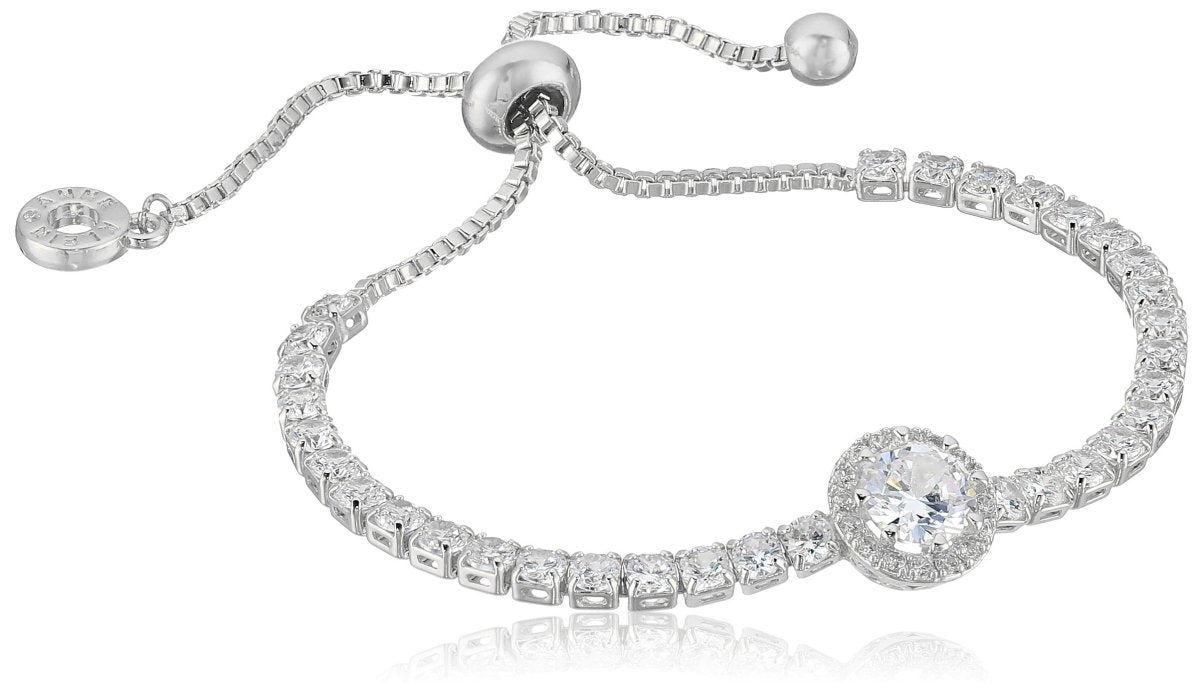 Classics Silver - Tone Pave Center Stone Slider Bracelet, One Size - Samuels Jewelers
