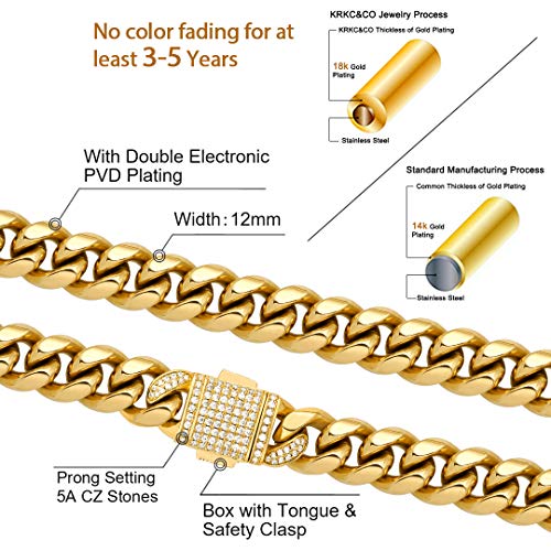 5" Width 18K Gold Miami Cuban Link Chain Set Iced Out Curb Chain and Bracelet Set - Samuels Jewelers