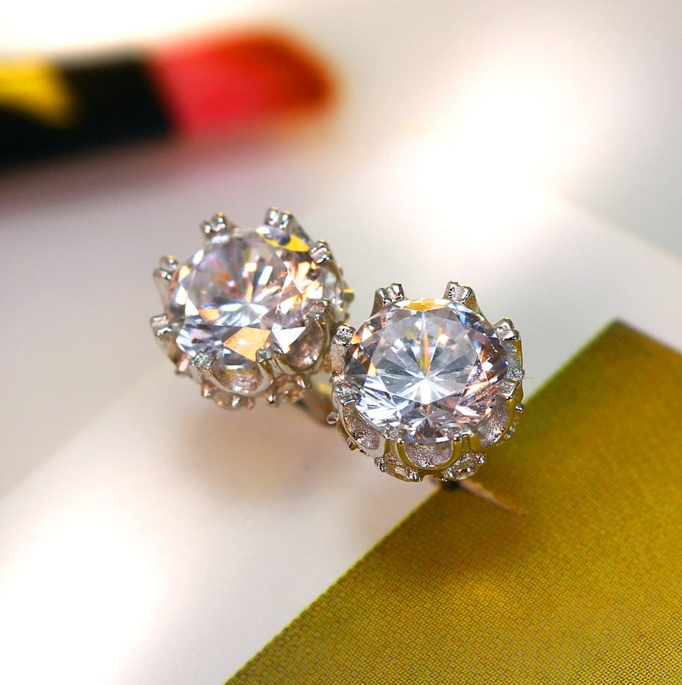 Sterling Silver 925 Zircon Stone White Luxury Daily Wear Silver Earrings - Samuels Jewelers