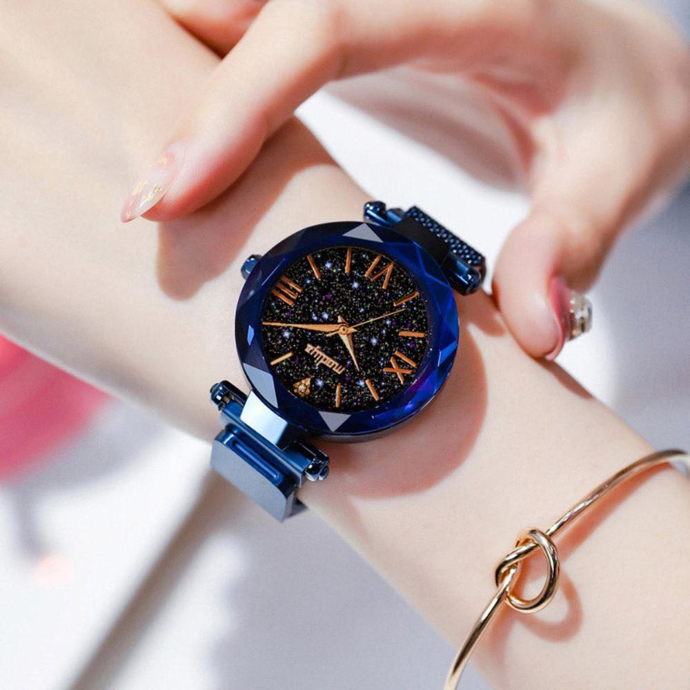 Magnetic Starry Sky Clock Quartz Wristwatch - Samuels Jewelers