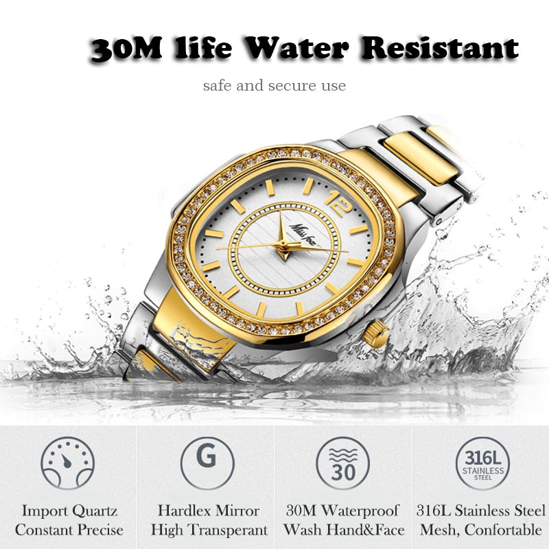 Women Fashion Watch Geneva Designer Luxury Brand Diamond Quartz Gold Wrist Watch - Samuels Jewelers