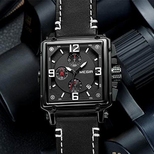 Men's Analogue Army Military Chronograph Luminous Quartz Watch Fashion Leather Strap - Samuels Jewelers