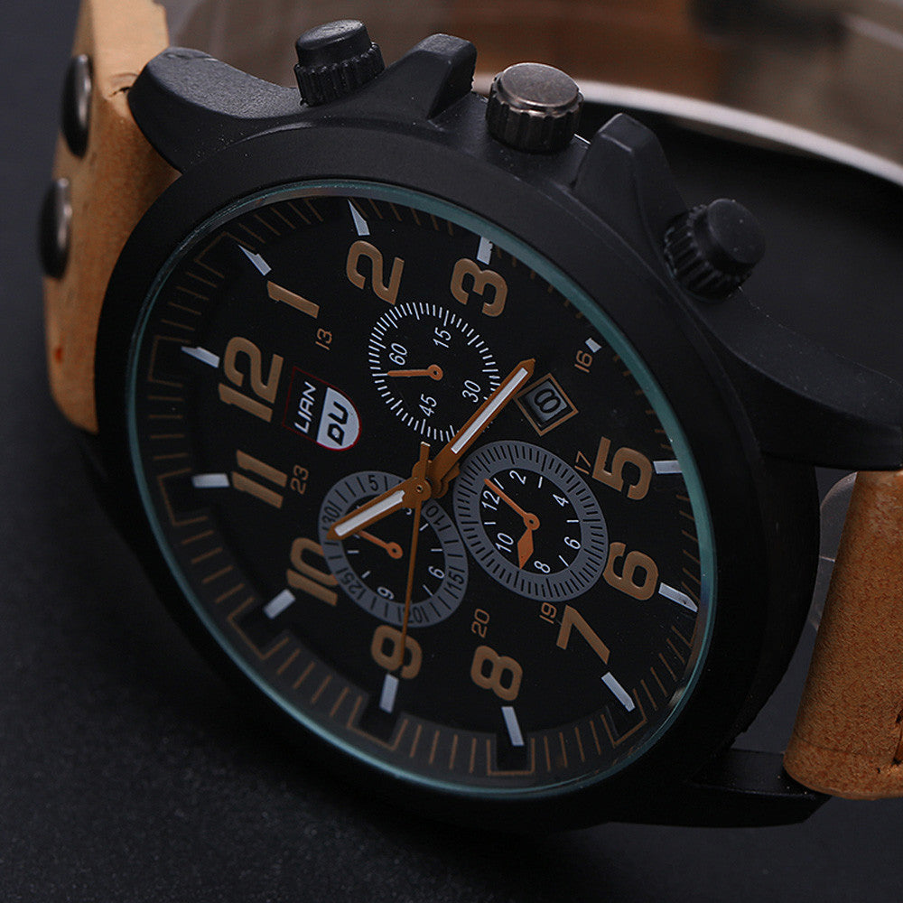 Men's Belt Calendar Quartz Watch Waterproof Pointer - Samuels Jewelers