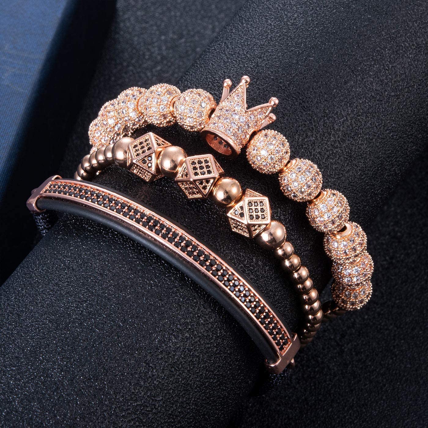 Imperial Crown King Gold Bracelets for Men Luxury Charm Fashion Cuff Bangle Jewelry - Samuels Jewelers