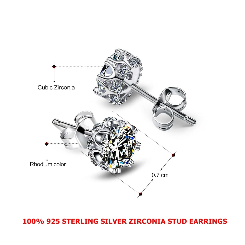 Sterling Silver 925 Zircon Stone White Luxury Daily Wear Silver Earrings - Samuels Jewelers
