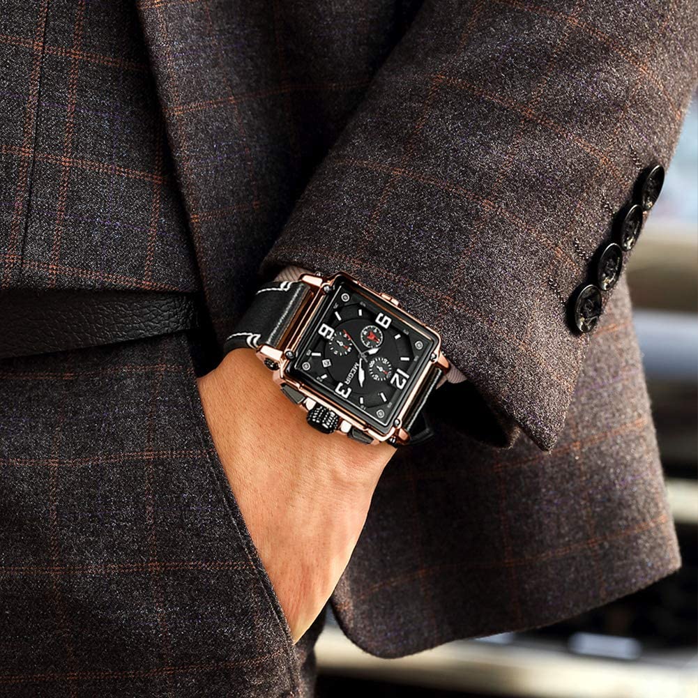 Men's Analogue Army Military Chronograph Luminous Quartz Watch Fashion Leather Strap - Samuels Jewelers