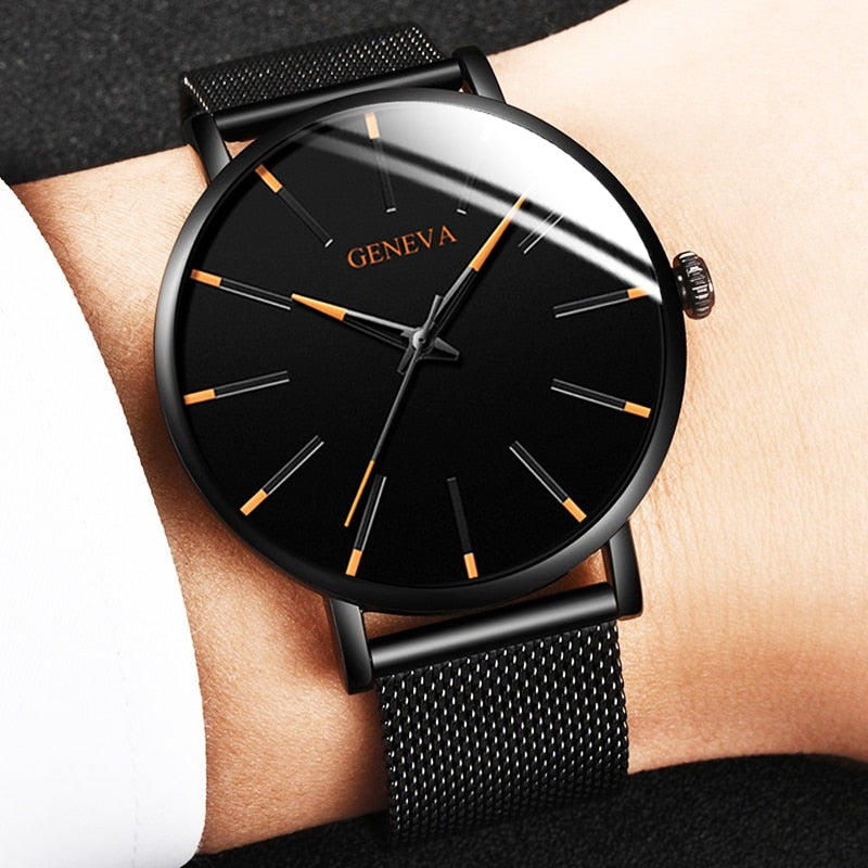 Ultra Thin Men Watches Mesh Belt Quartz Watch - Samuels Jewelers