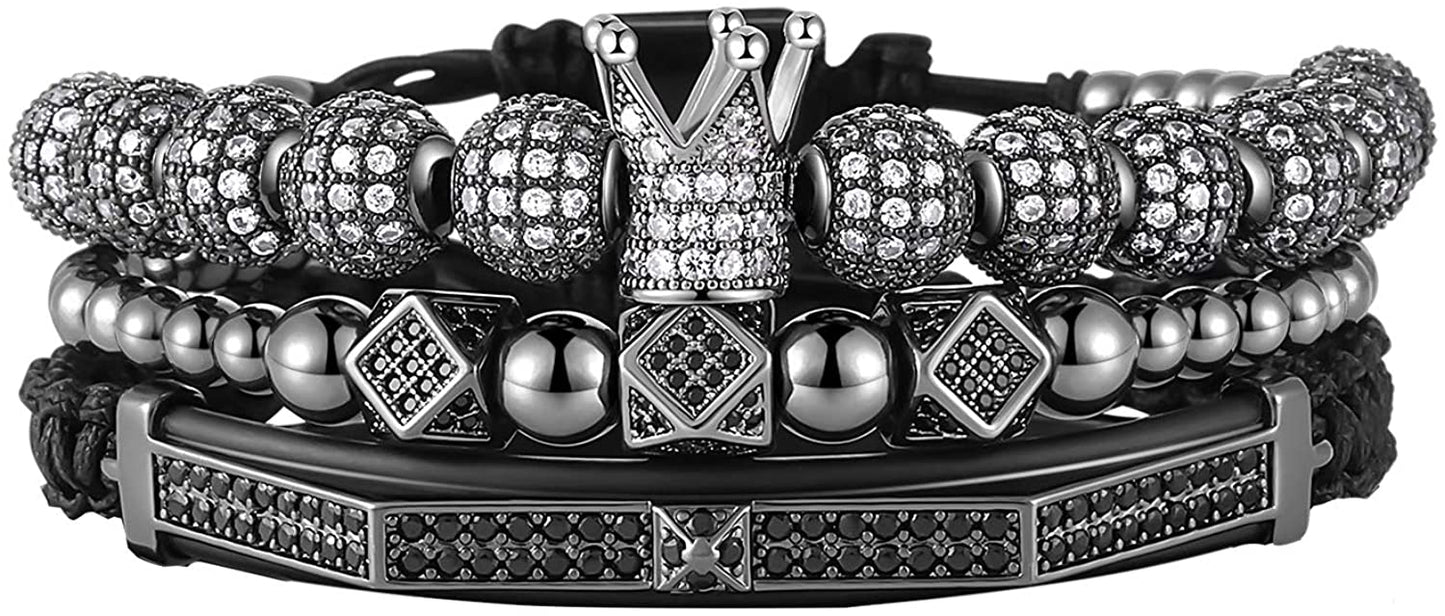 Imperial Crown King Gold Bracelets for Men Luxury Charm Fashion Cuff Bangle Jewelry - Samuels Jewelers