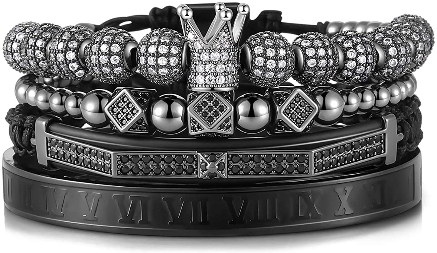 Imperial Crown King Gold Bracelets for Men Luxury Charm Fashion Cuff Bangle Jewelry - Samuels Jewelers