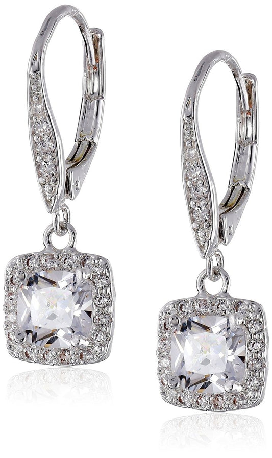 Flawless Cubic Zirconia Lever - Back Drop Earrings - Samuels Jewelers