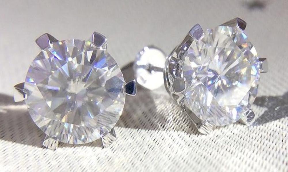 Genuine 18K Plated Sterling Silver Push Back H Color 5mm 1CTW Round Cut Diamond Earrings - Samuels Jewelers