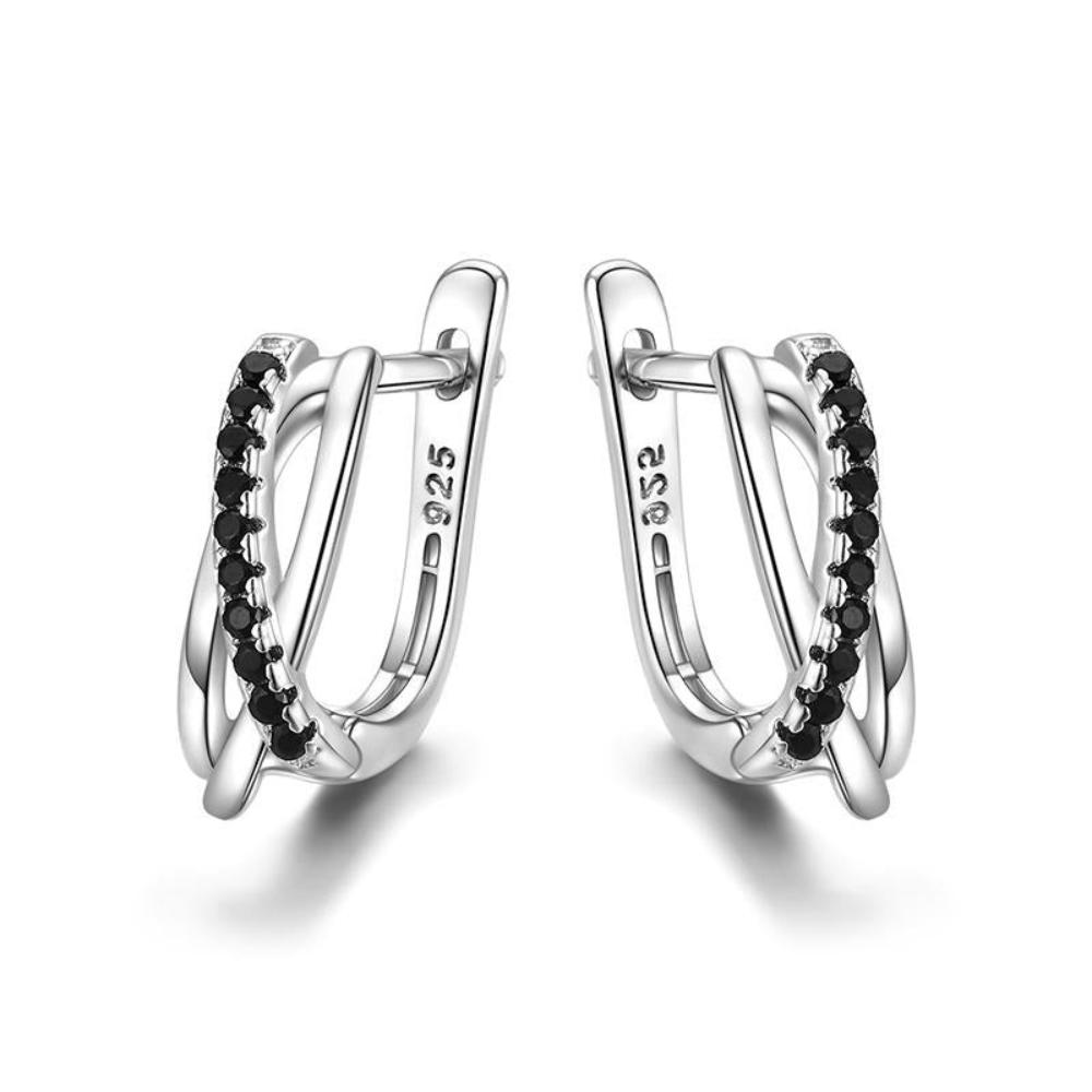 Genuine 925 Sterling Silver Black Spinel Stone Cute Stud Earrings - Samuels Jewelers