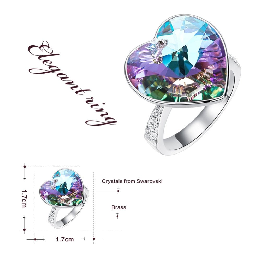 Heart Swarovski Crystal Wedding Ring - Samuels Jewelers