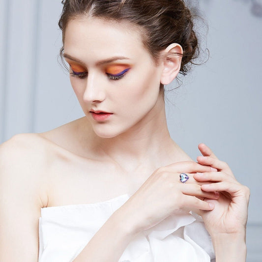 Heart Swarovski Crystal Wedding Ring - Samuels Jewelers