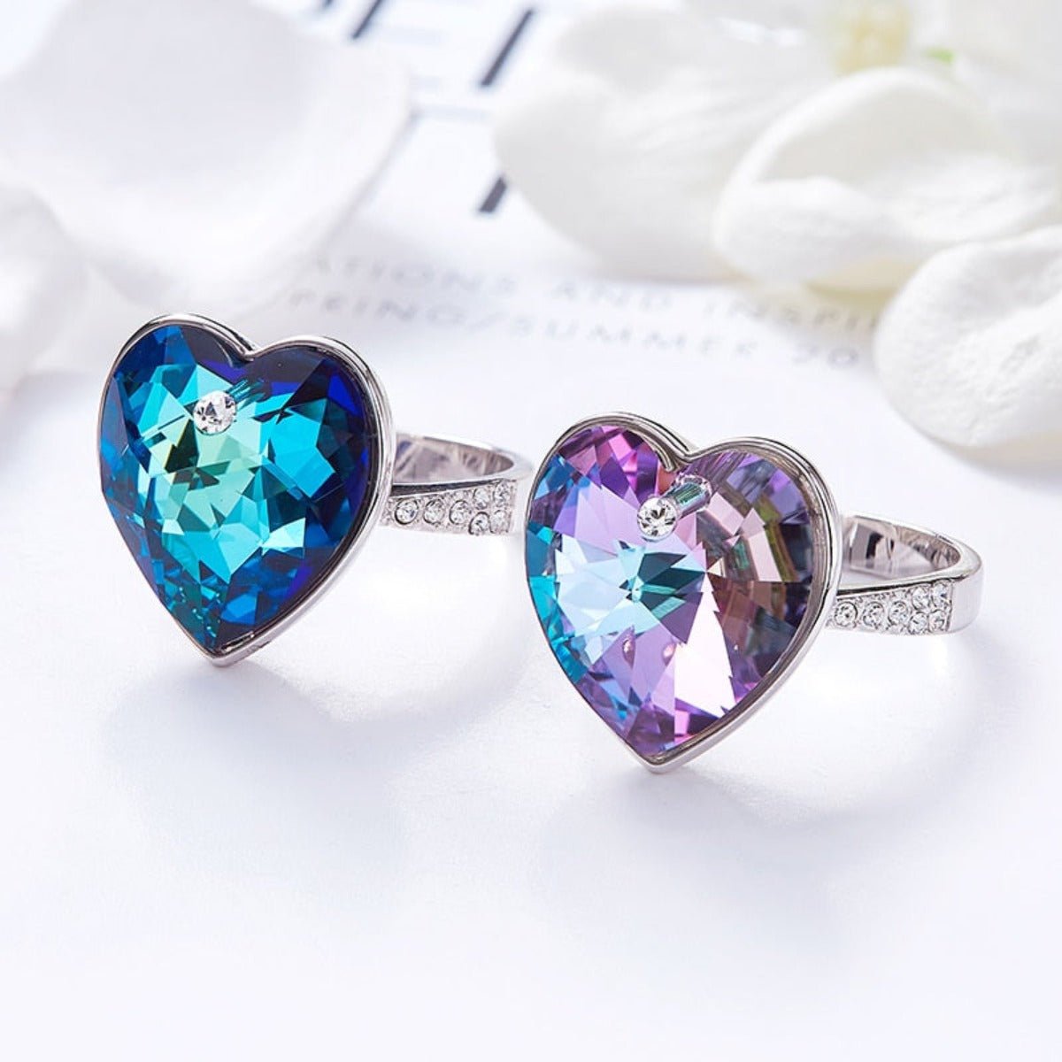 Heart Swarovski Crystal Wedding Ring - Samuels Jewelers