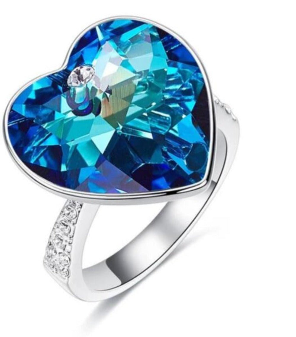 Heart Swarovski Crystal Wedding Ring - Samuels Jewelers