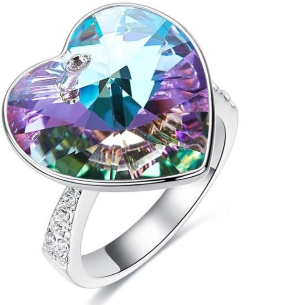 Heart Swarovski Crystal Wedding Ring - Samuels Jewelers