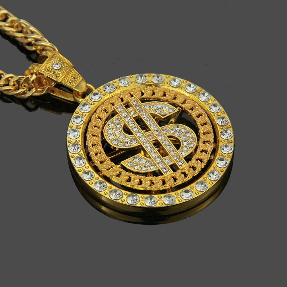 Ice Out Miami Dollar Sign Rock Bling Rapper Hip Hop Pendant Necklace - Samuels Jewelers