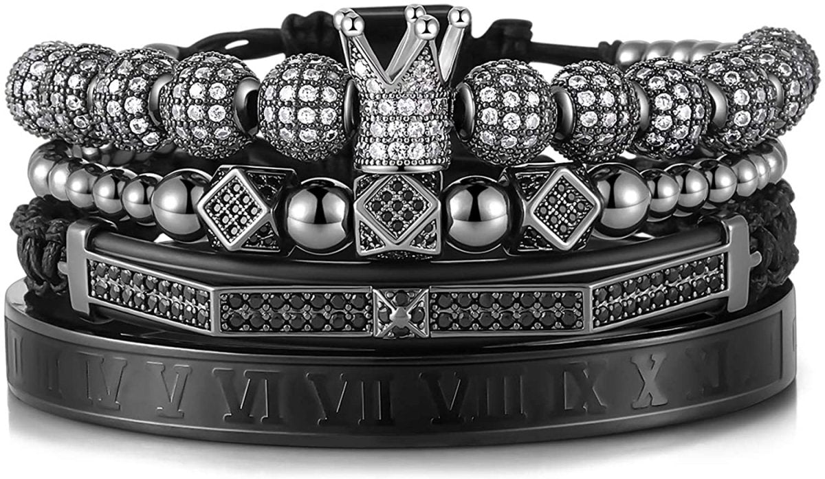 Imperial Crown King Gold Bracelets for Men Luxury Charm Fashion Cuff Bangle Jewelry - Samuels Jewelers