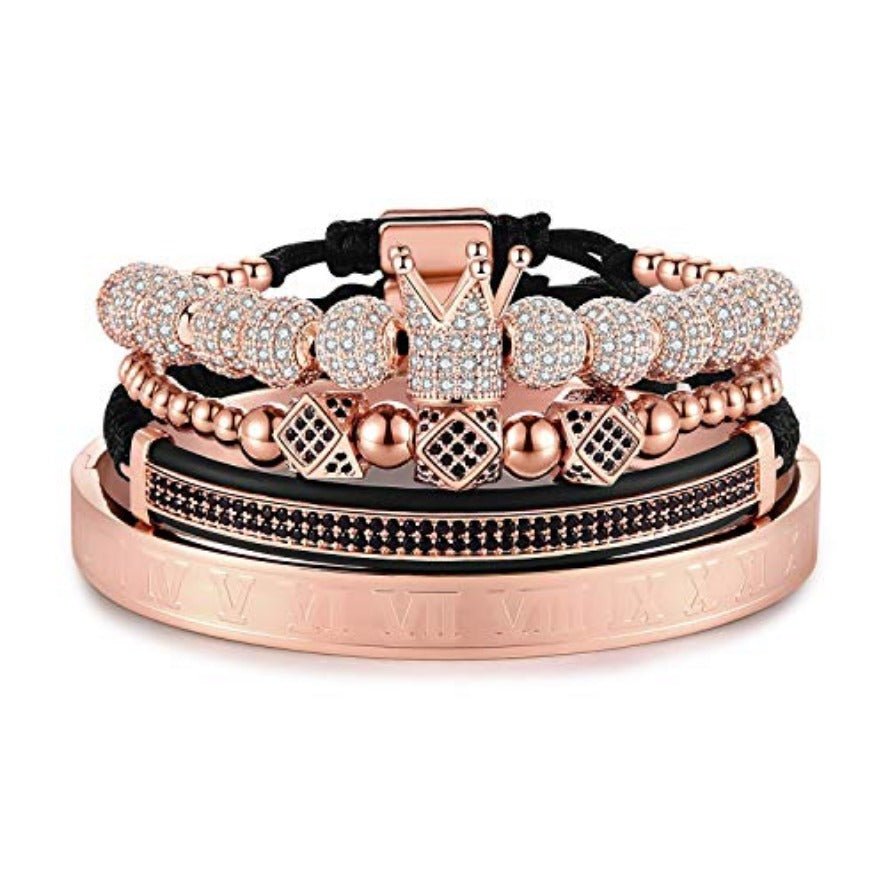 Imperial Crown King Gold Bracelets for Men Luxury Charm Fashion Cuff Bangle Jewelry - Samuels Jewelers