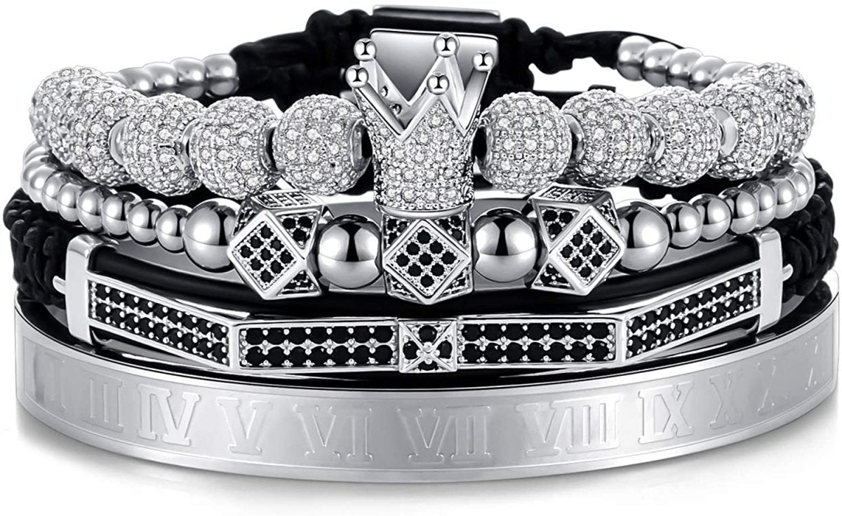 Imperial Crown King Gold Bracelets for Men Luxury Charm Fashion Cuff Bangle Jewelry - Samuels Jewelers