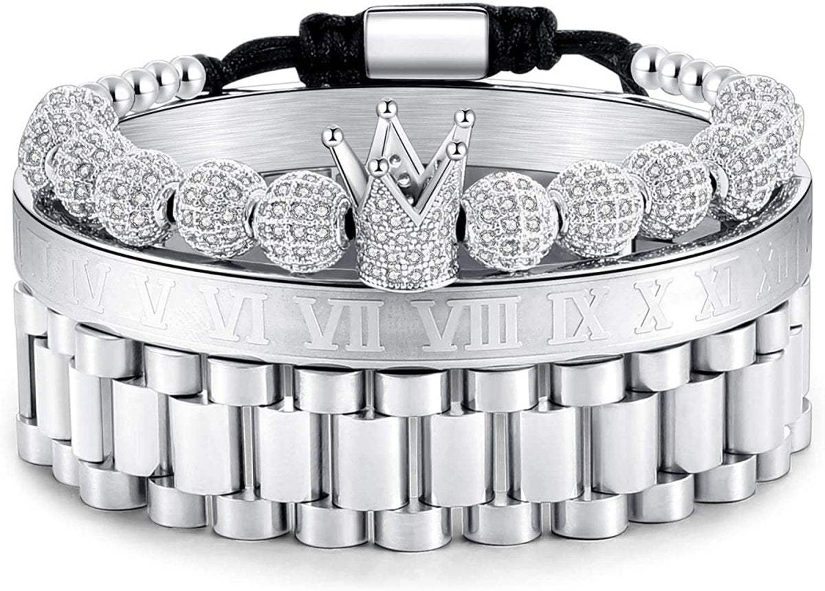 Imperial Crown King Gold Bracelets for Men Luxury Charm Fashion Cuff Bangle Jewelry - Samuels Jewelers