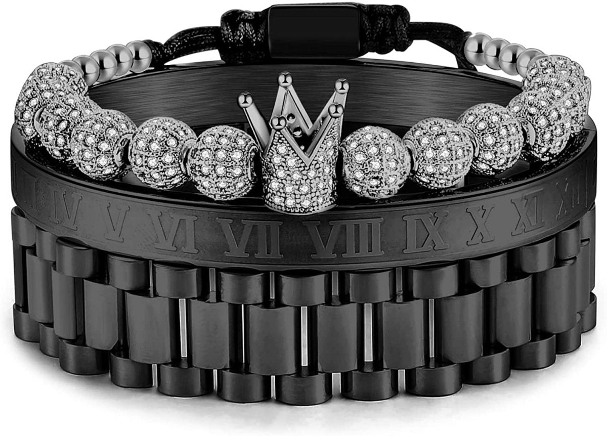 Imperial Crown King Gold Bracelets for Men Luxury Charm Fashion Cuff Bangle Jewelry - Samuels Jewelers