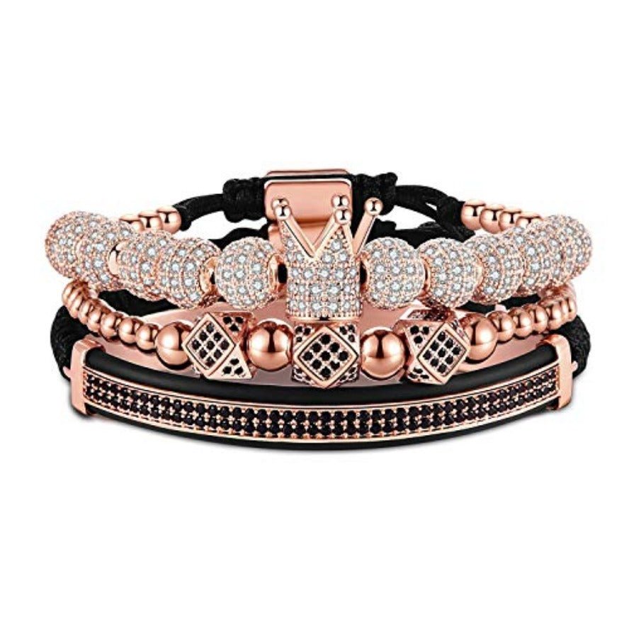 Imperial Crown King Gold Bracelets for Men Luxury Charm Fashion Cuff Bangle Jewelry - Samuels Jewelers