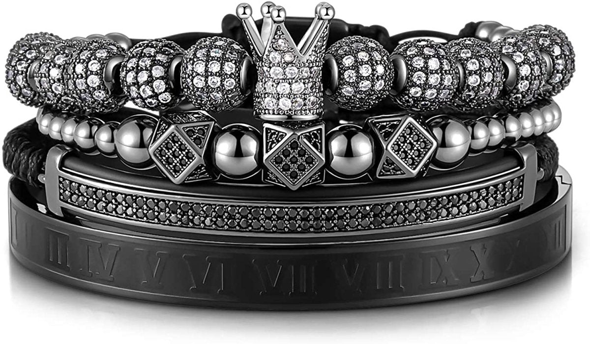 Imperial Crown King Gold Bracelets for Men Luxury Charm Fashion Cuff Bangle Jewelry - Samuels Jewelers