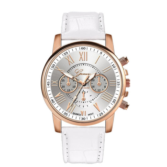 Leather Band Quartz Analog Wrist Watch - Samuels Jewelers