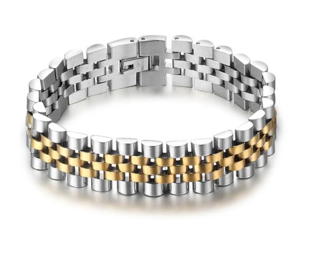 Luxury Gold 8 in Wristband Bracelet - Samuels Jewelers
