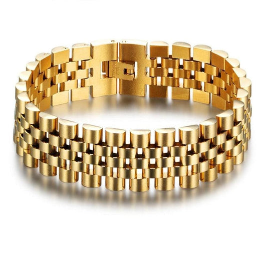 Luxury Gold 8 in Wristband Bracelet - Samuels Jewelers