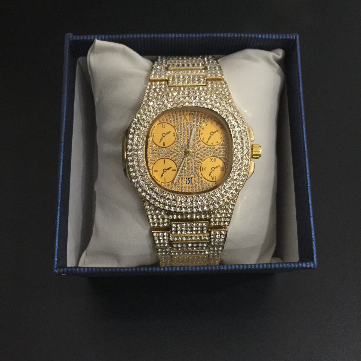 Luxury Hip Hop Necklace Watch Necklace Bracelet Ring Combo Ice Out Cuban Jewelry Set - Samuels Jewelers