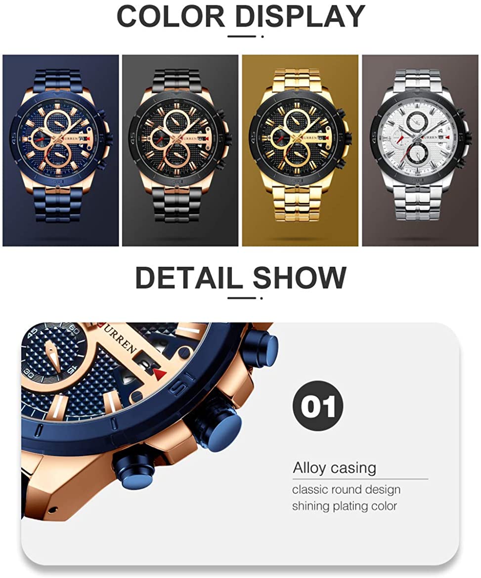 Men Luxury Watches Business Chronograph Waterproof Quartz Wrist Watch - Samuels Jewelers