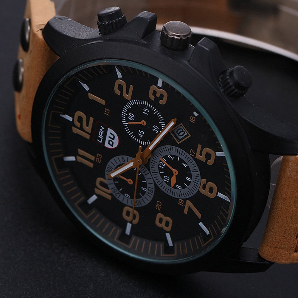 Men's Belt Calendar Quartz Watch Waterproof Pointer - Samuels Jewelers