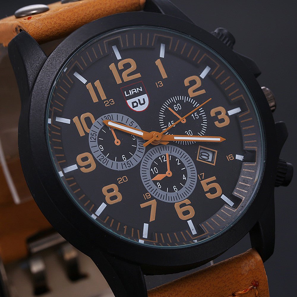 Men's Belt Calendar Quartz Watch Waterproof Pointer - Samuels Jewelers