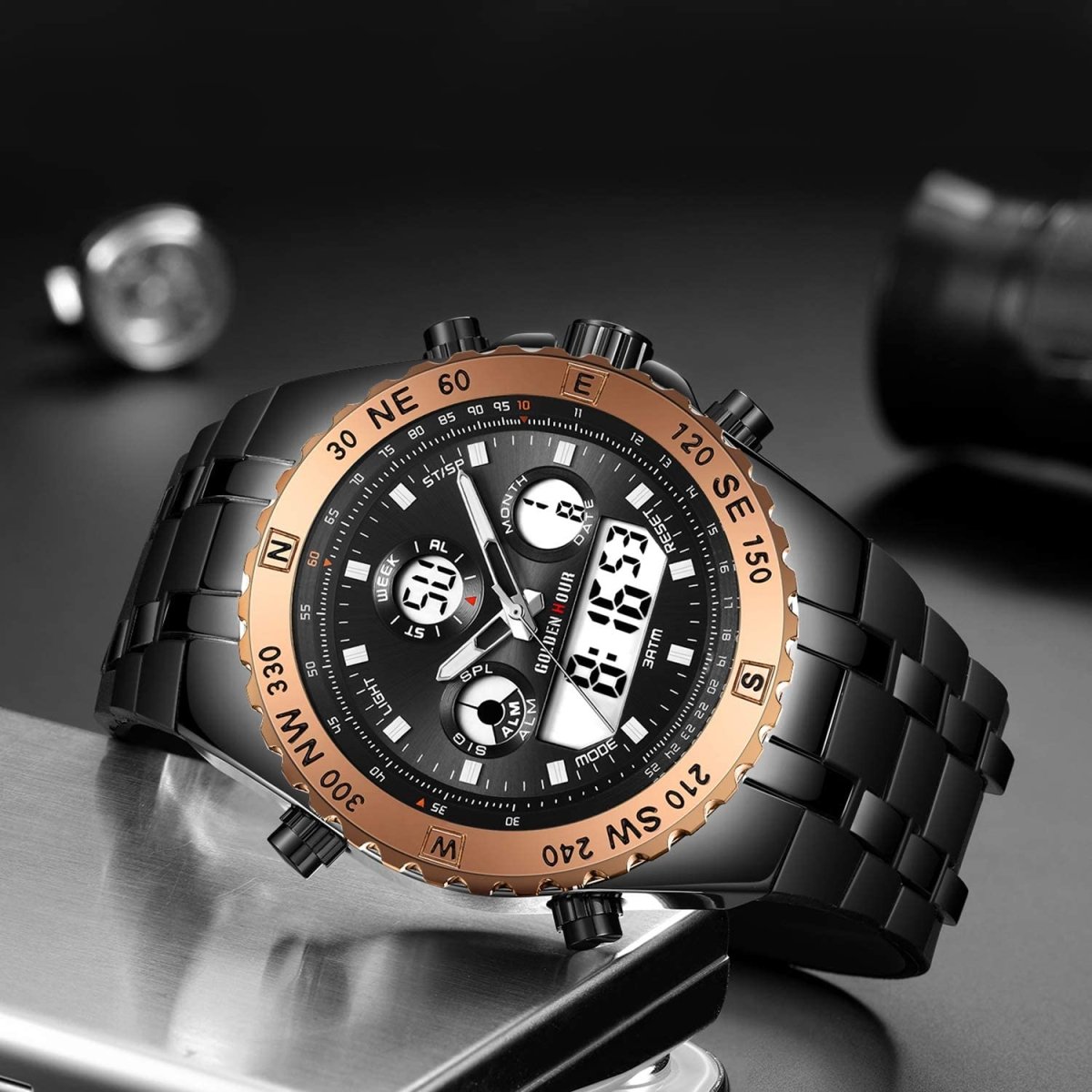 Military Sport Waterproof Stopwatch Luminous Rubber Band Wrist Watches - Samuels Jewelers