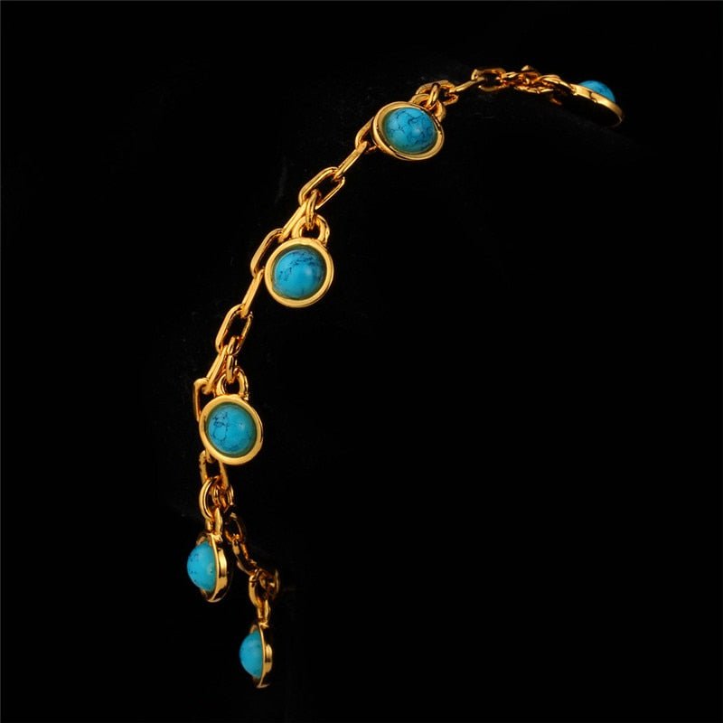 Natural Turkey Stone Gold Color Cute Beautiful Bracelet - Samuels Jewelers