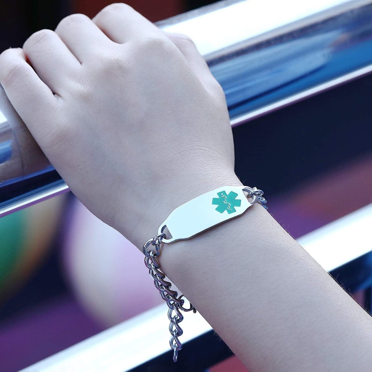 Personalized Customize Alert ID Awareness Bracelet 5.5 - 8.5 inches ,Free Engraving - Samuels Jewelers