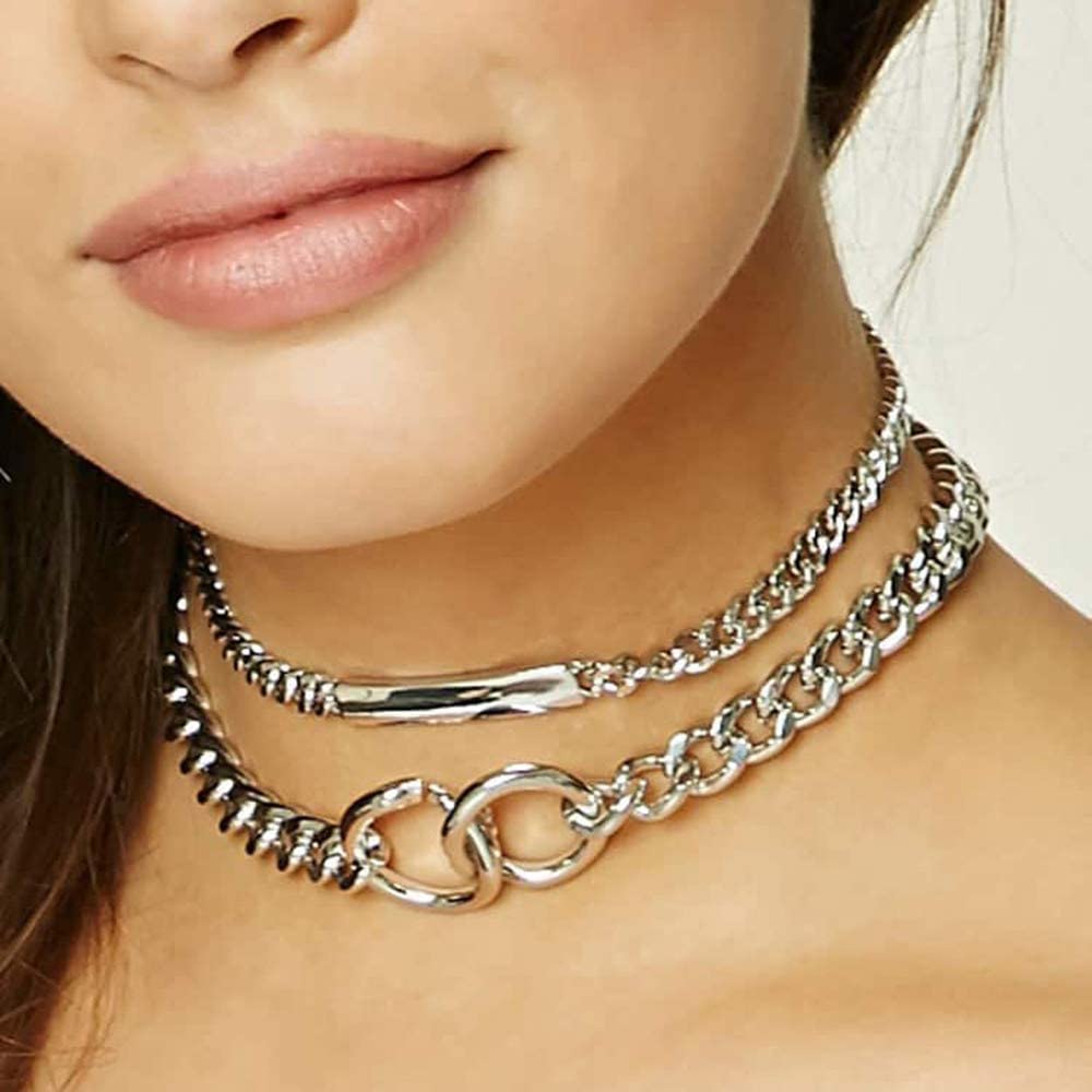Punk Hip Hop Multi-Layer Double Pendant Adjustable Necklace - Samuels Jewelers