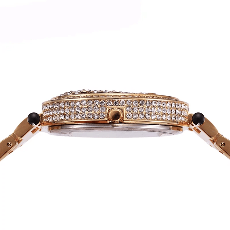 Quartz Gold Watch Crystal Diamond Leopard - Samuels Jewelers