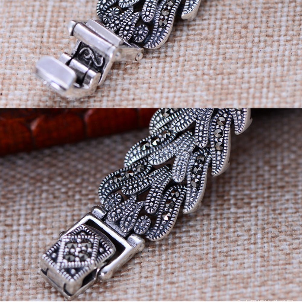 Silver Bracelet Watch Zircon 925 Sterling Silver Bracelet Quartz Watch - Samuels Jewelers