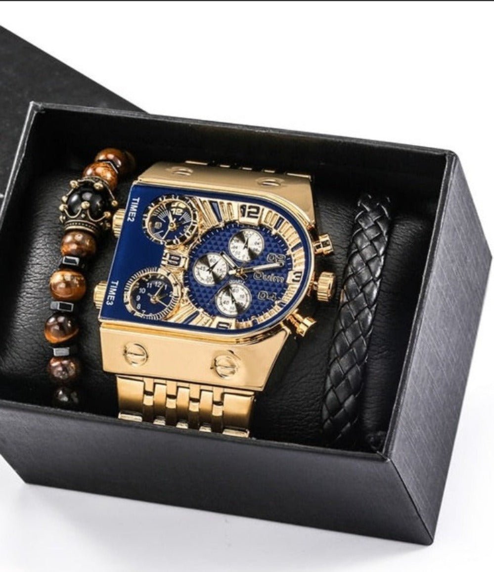 Urban Luxe: Stylish Big Dial Hip - Hop Watch with Stainless Steel Strap - Samuels Jewelers