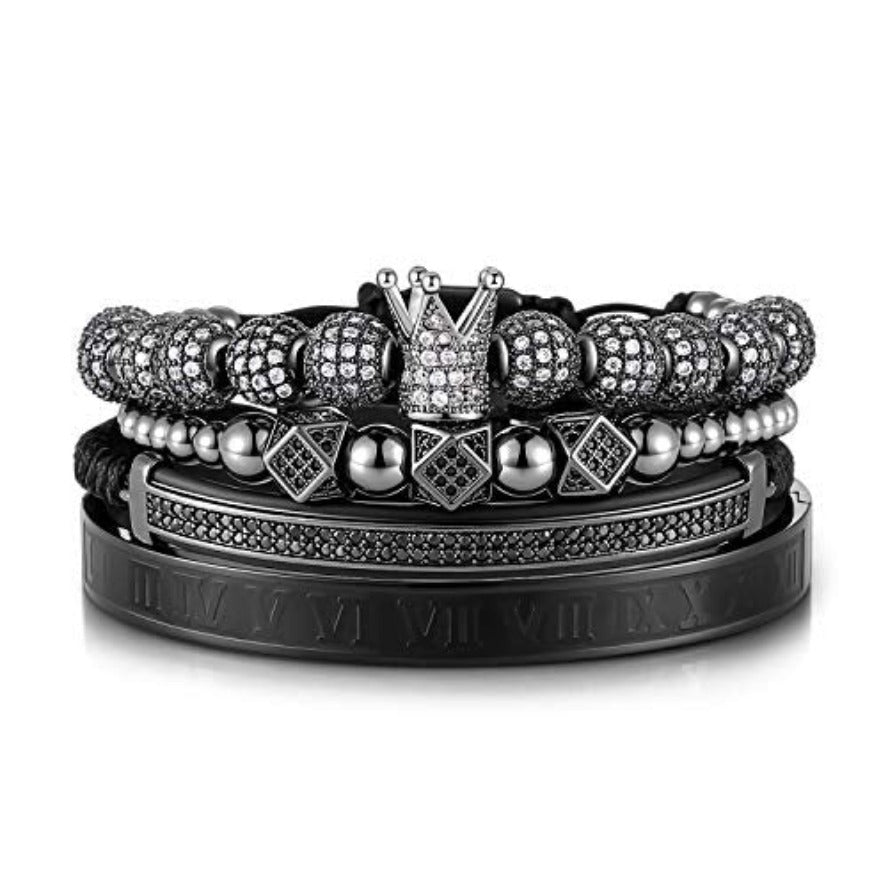 Imperial Crown King Gold Bracelets for Men Luxury Charm Fashion Cuff Bangle Jewelry - Samuels Jewelers