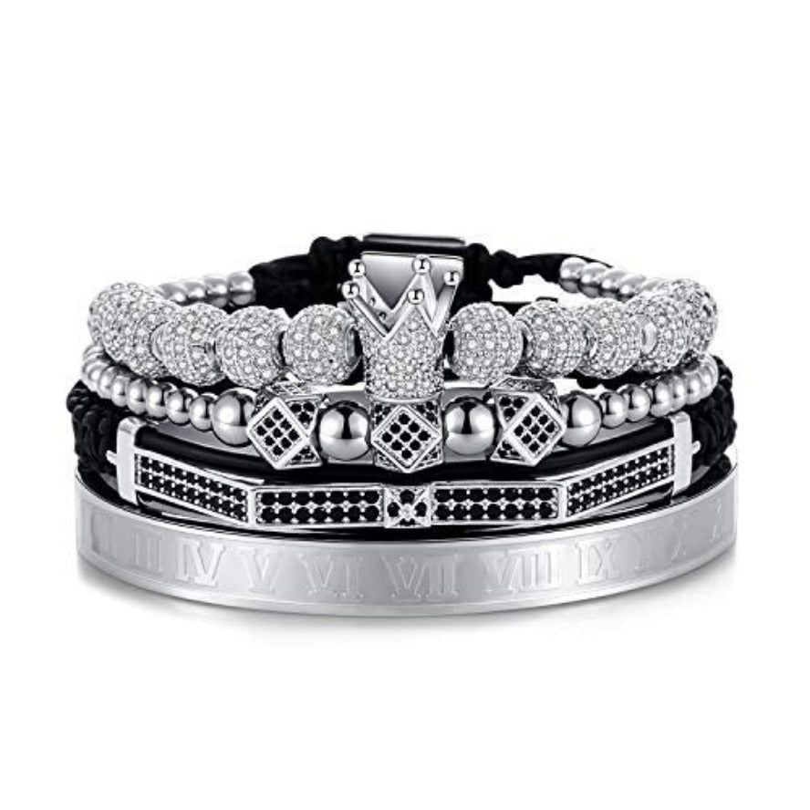 Imperial Crown King Gold Bracelets for Men Luxury Charm Fashion Cuff Bangle Jewelry - Samuels Jewelers