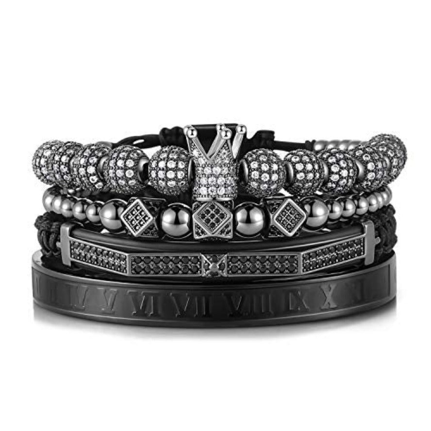 Imperial Crown King Gold Bracelets for Men Luxury Charm Fashion Cuff Bangle Jewelry - Samuels Jewelers