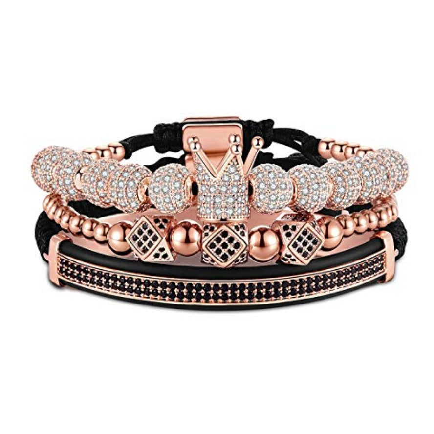 Imperial Crown King Gold Bracelets for Men Luxury Charm Fashion Cuff Bangle Jewelry - Samuels Jewelers