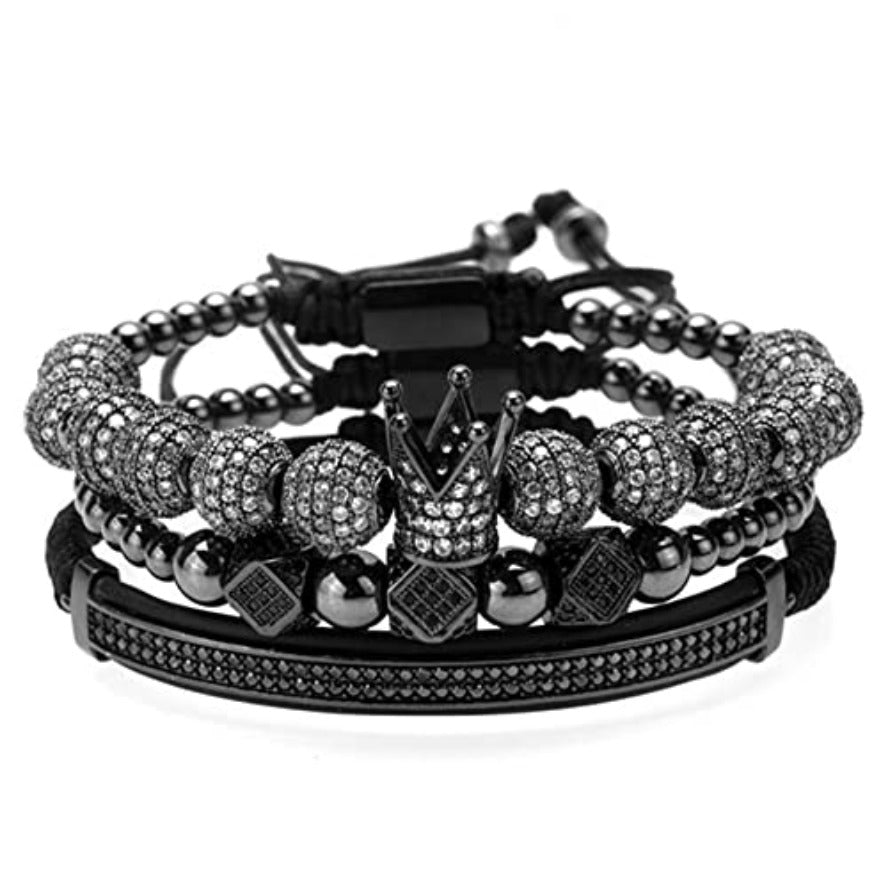 Imperial Crown King Gold Bracelets for Men Luxury Charm Fashion Cuff Bangle Jewelry - Samuels Jewelers